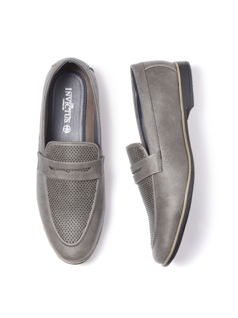 

INVICTUS Men Taupe Perforated Semiformal Slip-Ons