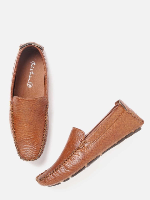 

Mast & Harbour Men Brown Snakeskin Pattern Loafers