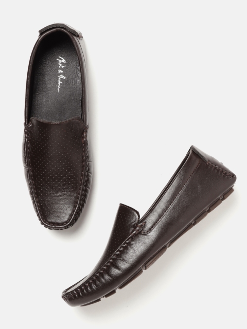 

Mast & Harbour Men Coffee Brown Perforated Loafers