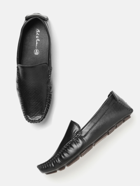 

Mast & Harbour Men Black Solid Loafers
