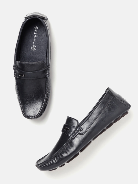 

Mast & Harbour Men Black Solid Loafers