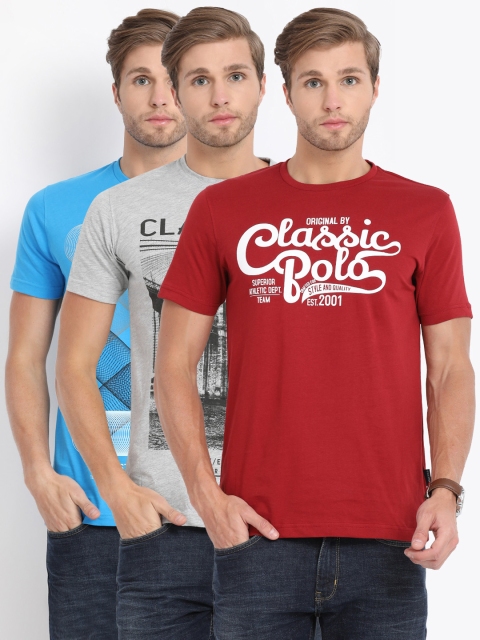 

Classic Polo Men Pack Of 3 Printed T-Shirts, Red