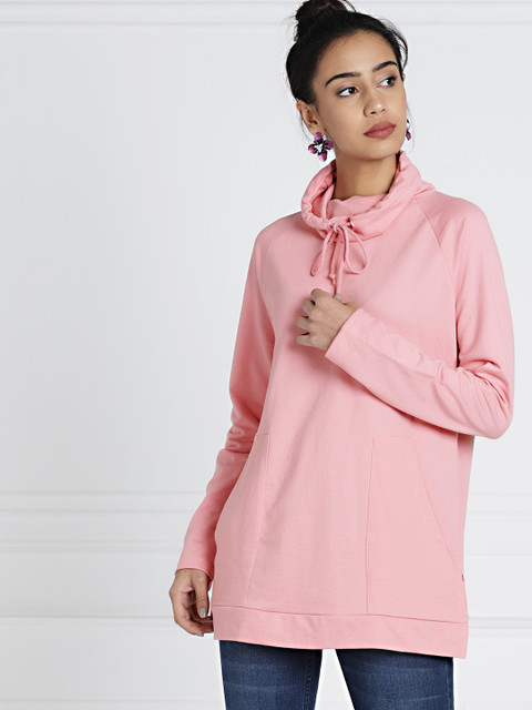 

all about you Pink Solid Hooded Sweatshirt