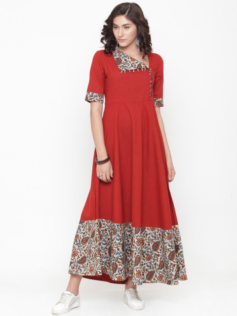

Varanga Women Red Printed Maxi Dress
