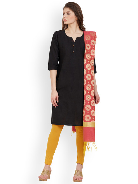 

Kvsfab Pink Zari Woven Chanderi Dupatta