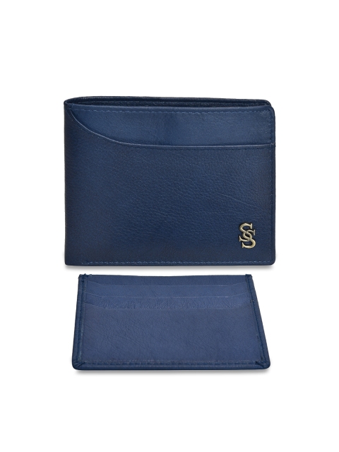 

Second SKIN Men Blue Solid Two Fold Wallet