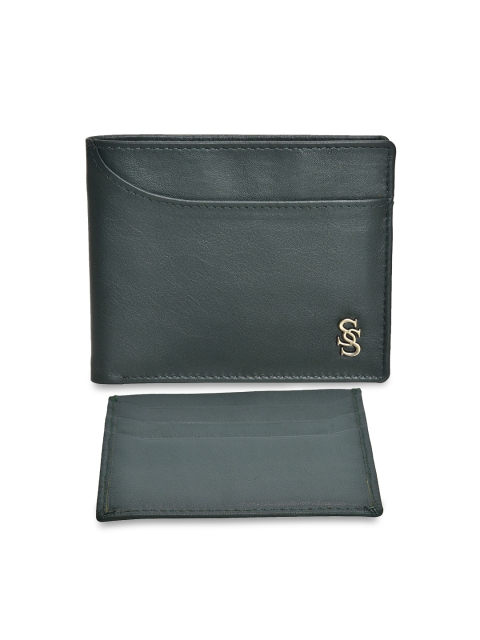 

Second SKIN Men Green Solid Two Fold Wallet