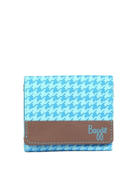 

Baggit Women Blue Printed Three Fold Wallet