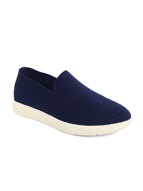 

Blackberrys Men Navy Blue Woven Design Slip-On Sneakers