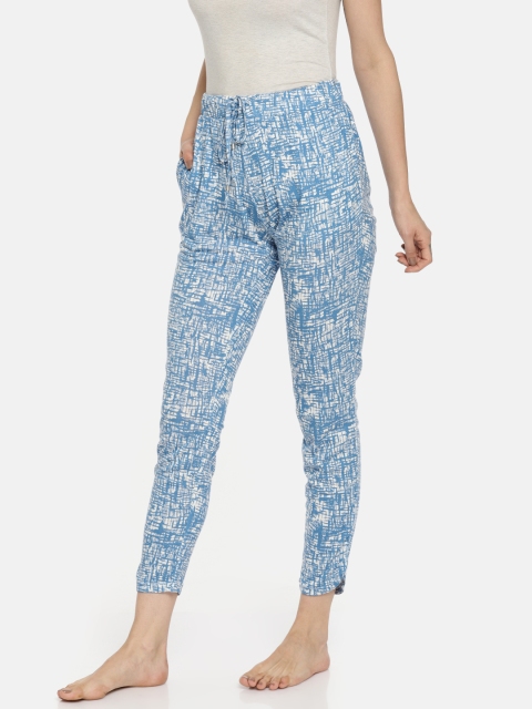 

Enamor Women Blue Printed Relaxed Fit Shop in Pyjama Lounge Pants