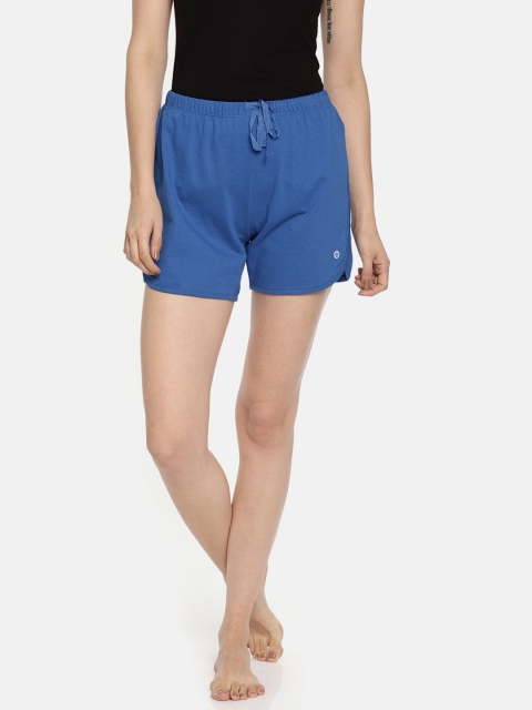 

Enamor Women Blue Relaxed Fit Jersey Lounge Shorts