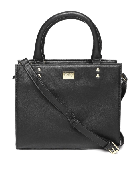 

Allen Solly Black Solid Handheld Bag with Sling Strap