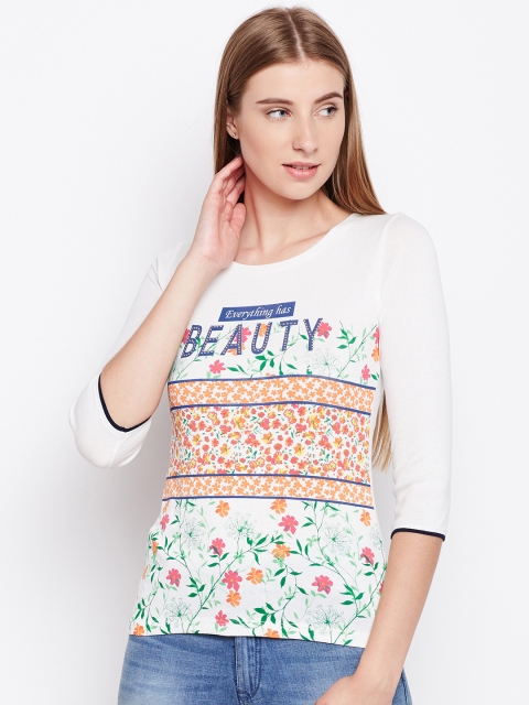 

Madame Women White Printed Top