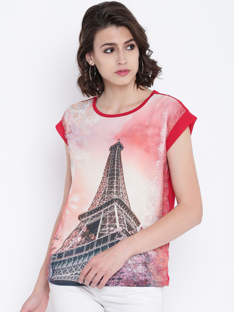 

Madame Women Red Printed Top