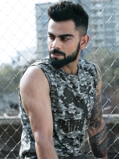 

one8 x PUMA Men Grey Camouflage Print Round Neck T-shirt