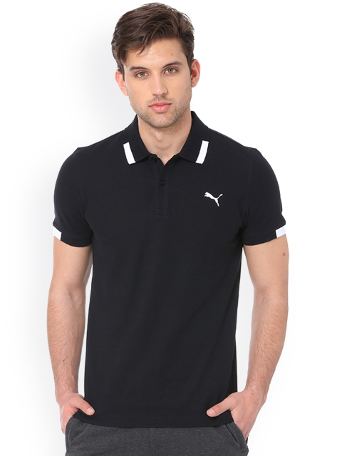 

one8 x PUMA Men Black Solid VK Polo Collar T-shirt