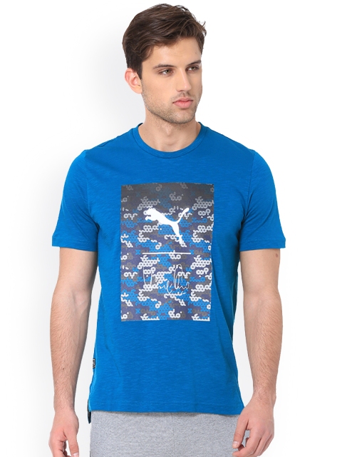 

one8 x PUMA Men Blue Printed Round Neck T-shirt