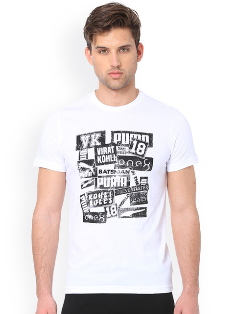 

one8 x PUMA Men White Printed Round Neck T-shirt