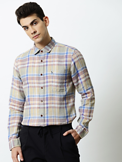 

Mr Bowerbird Men Multicoloured Regular Fit Linen plaid shirt, Multi