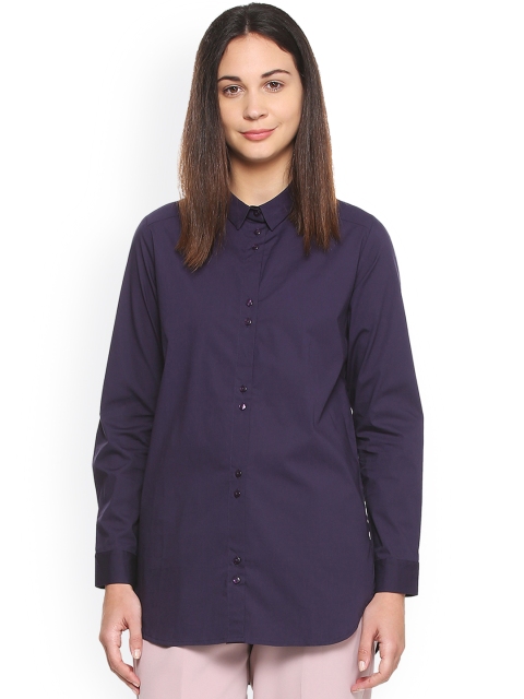 

Van Heusen Woman Women Purple Regular Fit Solid Formal Shirt