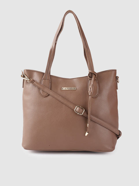 

Caprese Tan Solid Leather Tote Bag