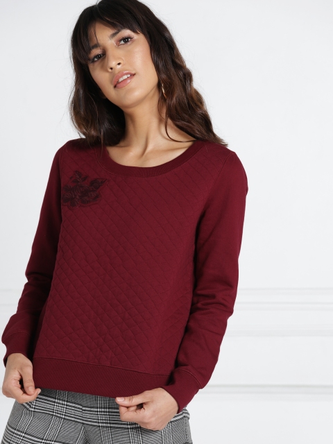

all about you Maroon Solid Sweatshirt