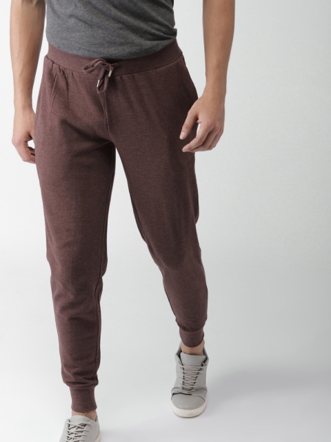 

Mast & Harbour Men Burgundy Regular Fit Solid Joggers