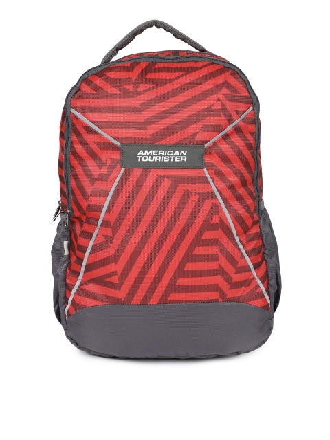 

AMERICAN TOURISTER Unisex Red & Grey Backpack