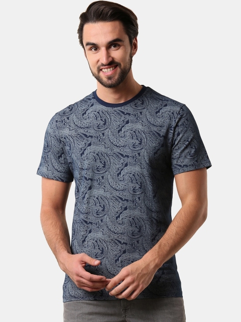 

True Blue Men Blue Printed Round Neck T-shirt