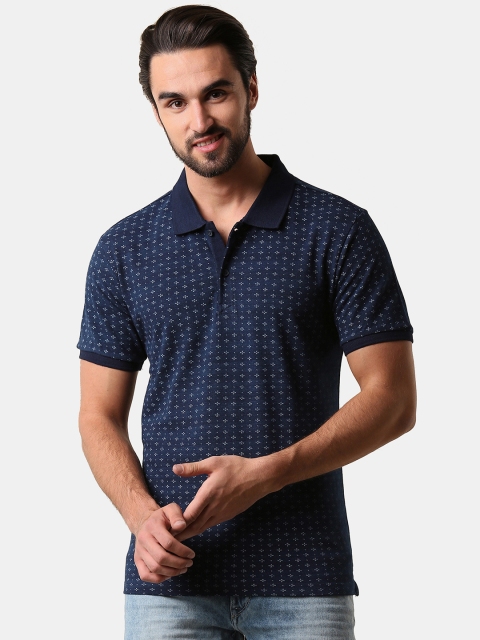

True Blue Men Blue Printed Round Neck T-shirt