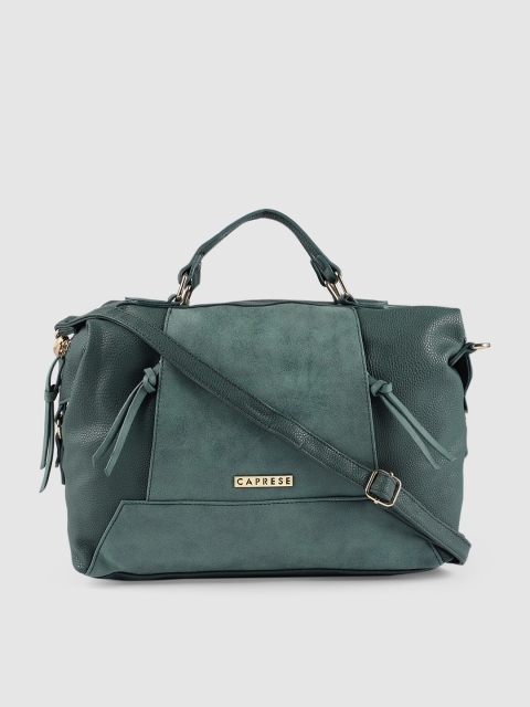 

Caprese Teal Green Solid Handheld Bag