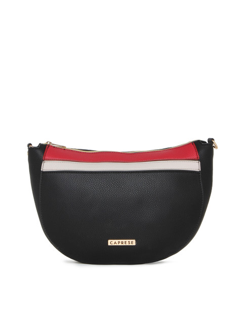 

Caprese Black & Red Colourblocked Sling Bag