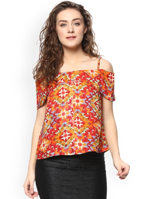 

Mayra Women Red & Orange Printed Top