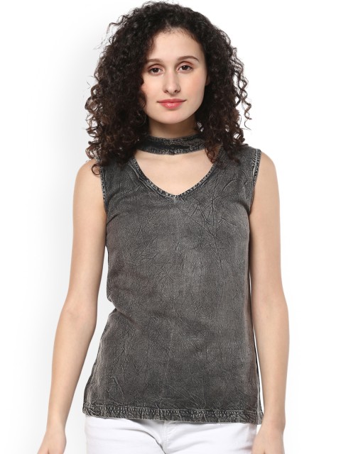 

Mayra Women Grey Solid Top