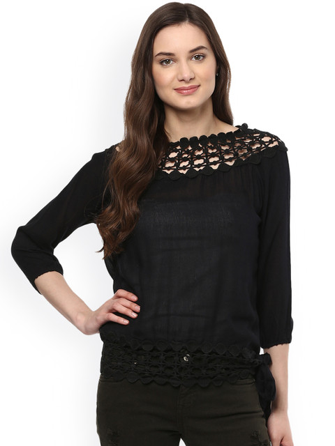 

Mayra Women Black Solid Top