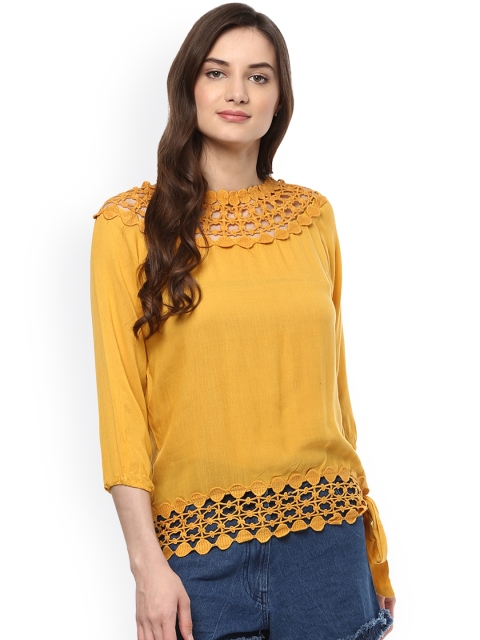 

Mayra Women Yellow Solid Top