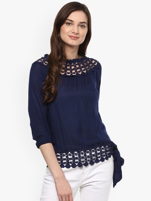 

Mayra Women Navy Blue Solid Top
