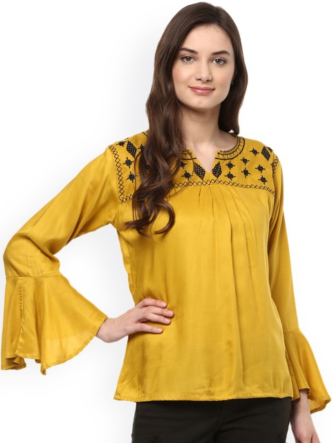 

Mayra Women Yellow Solid Top