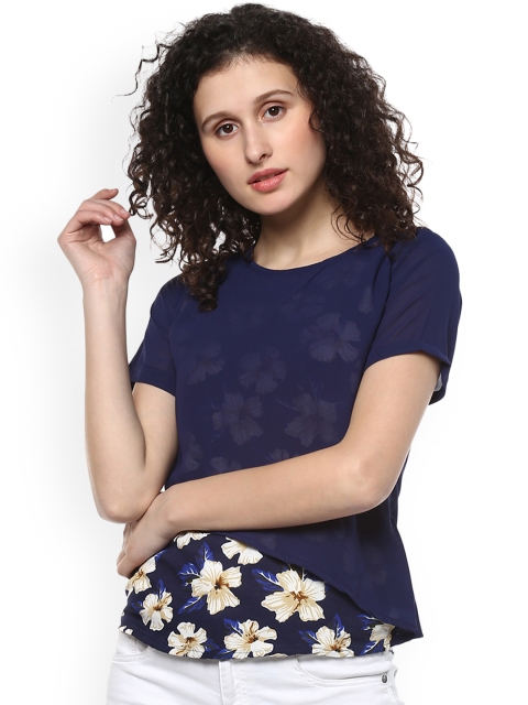 

Mayra Women Navy Blue Solid Top