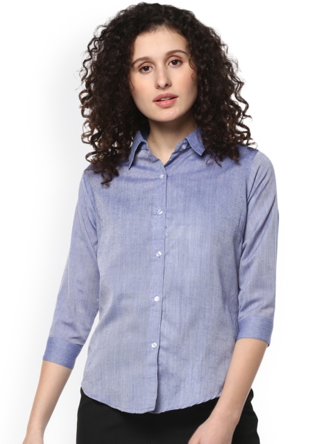 

Mayra Women Blue Regular Fit Solid Casual Shirt