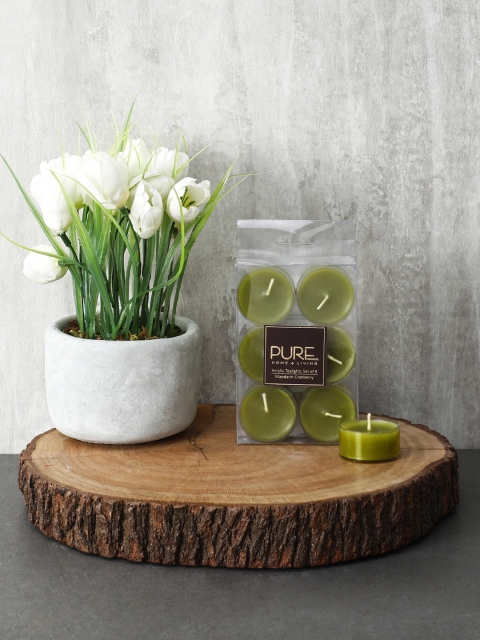 

Pure Home and Living Set Of 3 Green Candles