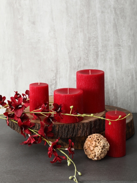 

Pure Home and Living Set Of 2 Red Candles