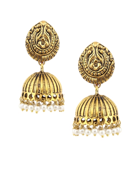 

Rubans Gold-Toned Contemporary Jhumkas