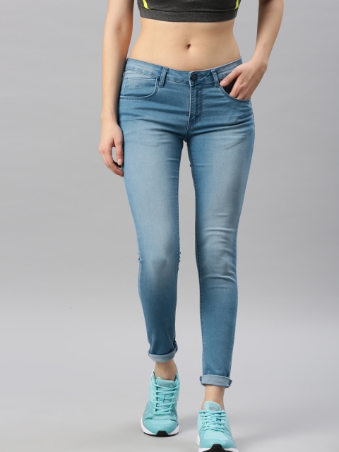 

HRX by Hrithik Roshan Women Blue Skinny Fit Mid-Rise Clean Look Stretchable Jeans