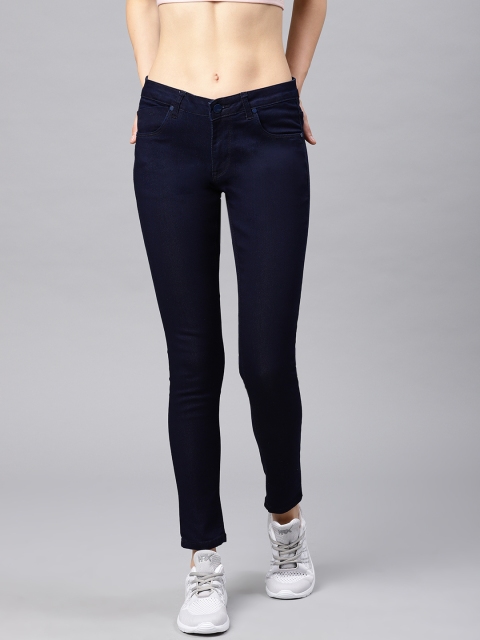 

HRX by Hrithik Roshan Women Blue Skinny Fit Mid-Rise Clean Look Stretchable Jeans