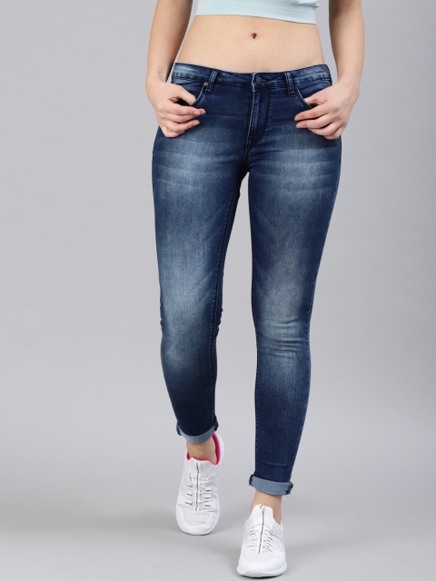 

HRX by Hrithik Roshan Women Blue Skinny Fit Mid-Rise Jeans