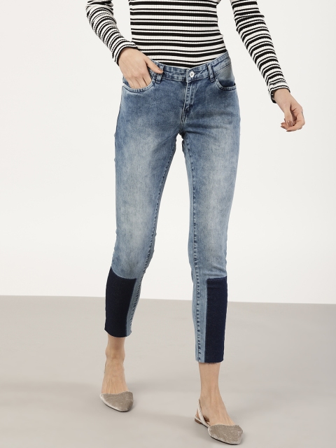 

ether Women Blue Regular Fit Mid-Rise Clean Look Cropped Jeans