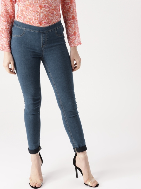 

DressBerry Blue Solid Jeggings