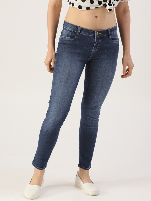 

DressBerry Women Navy Blue Skinny Fit Mid-Rise Clean Look Stretchable Jeans