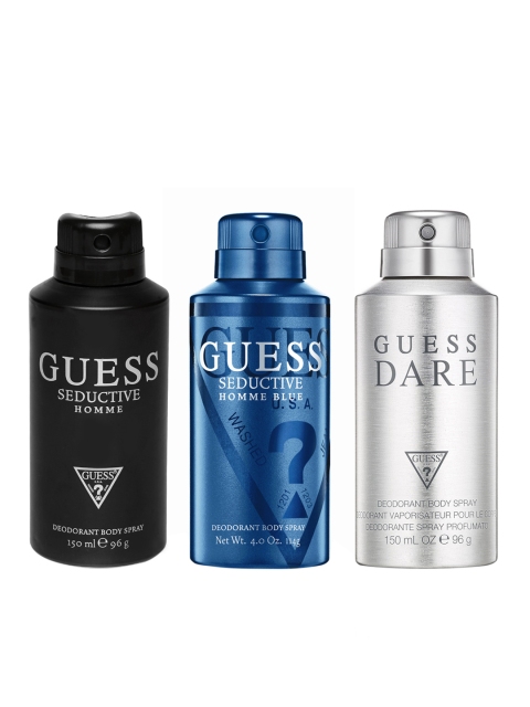 

GUESS Pack of 3 Men Deodorant Body Spray, Silver